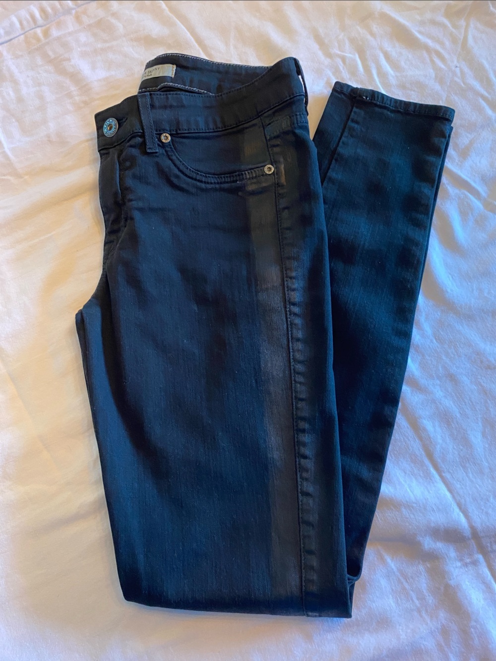 Rich & Skinny Coated Tuxedo Stripe Black Skinny Jeans